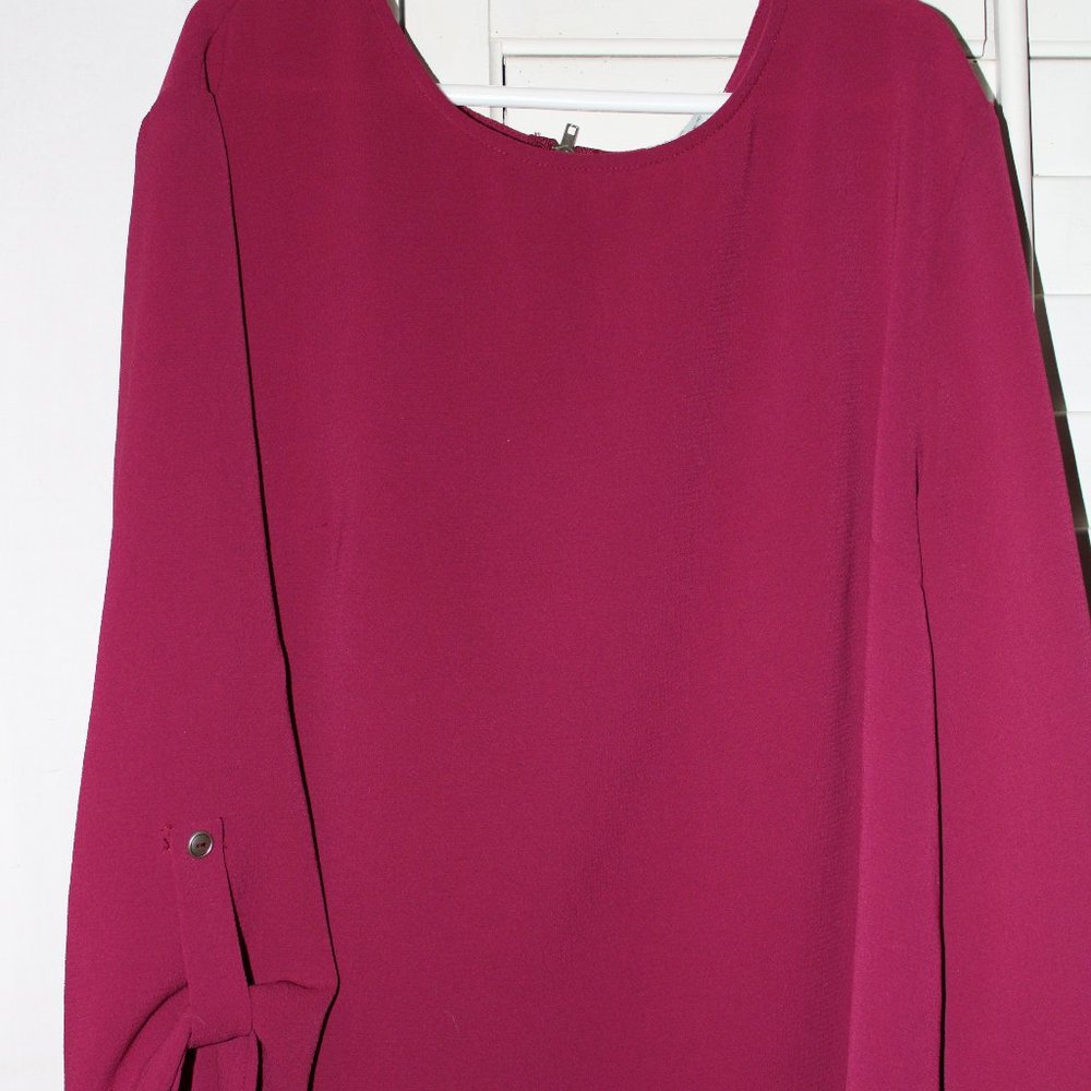 breezy sheer magenta top